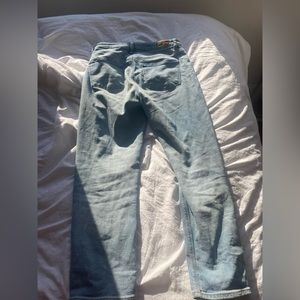 American Eagle, size 8, light wash, blue, ripped jeans, lightly used